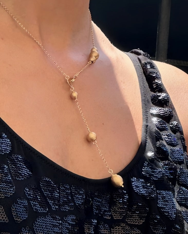 SABA Choker Necklace in 925 Silver Laminated with 24KT Gold and Pendant
