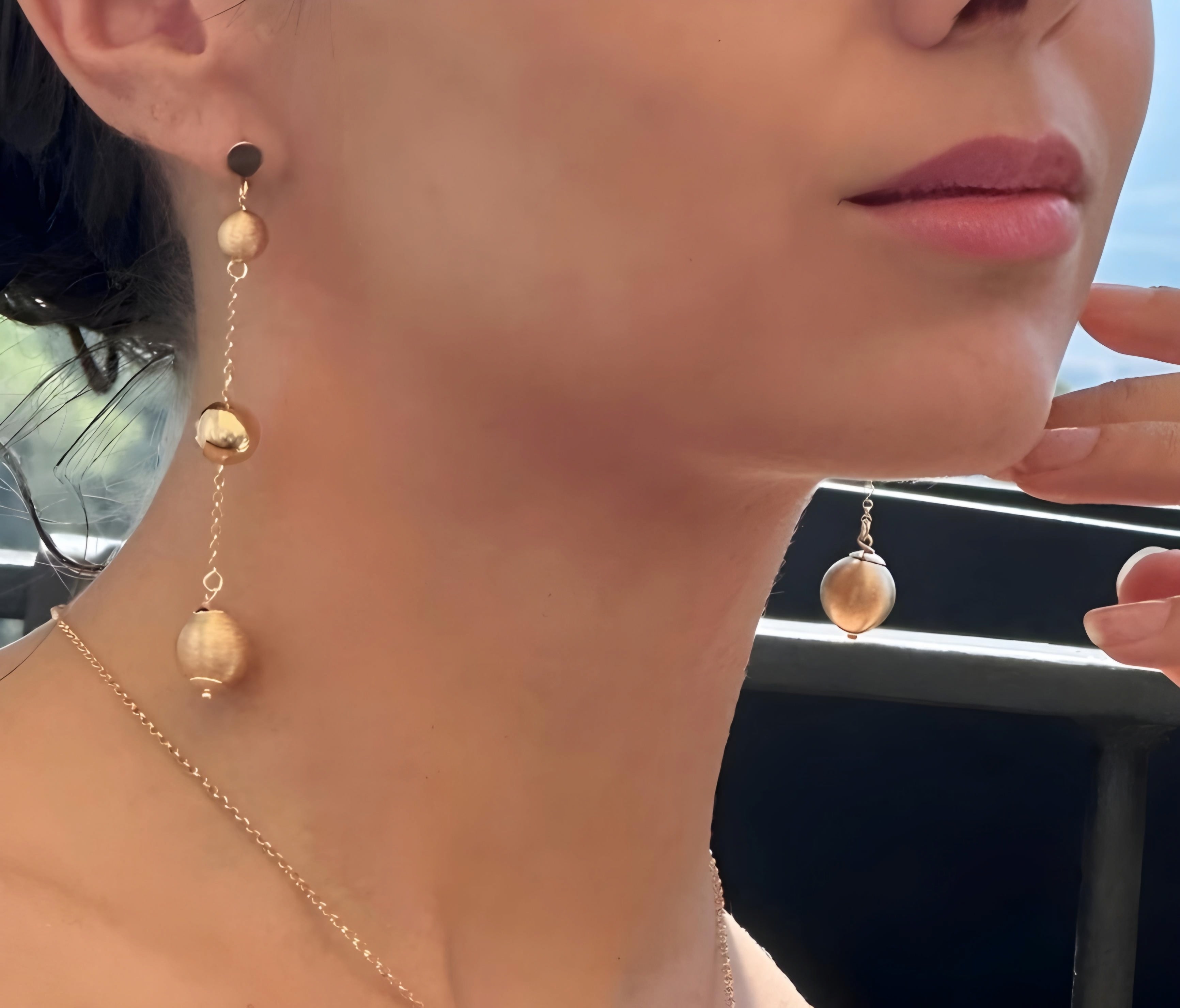 925 silver drop earrings plated in 24KT gold