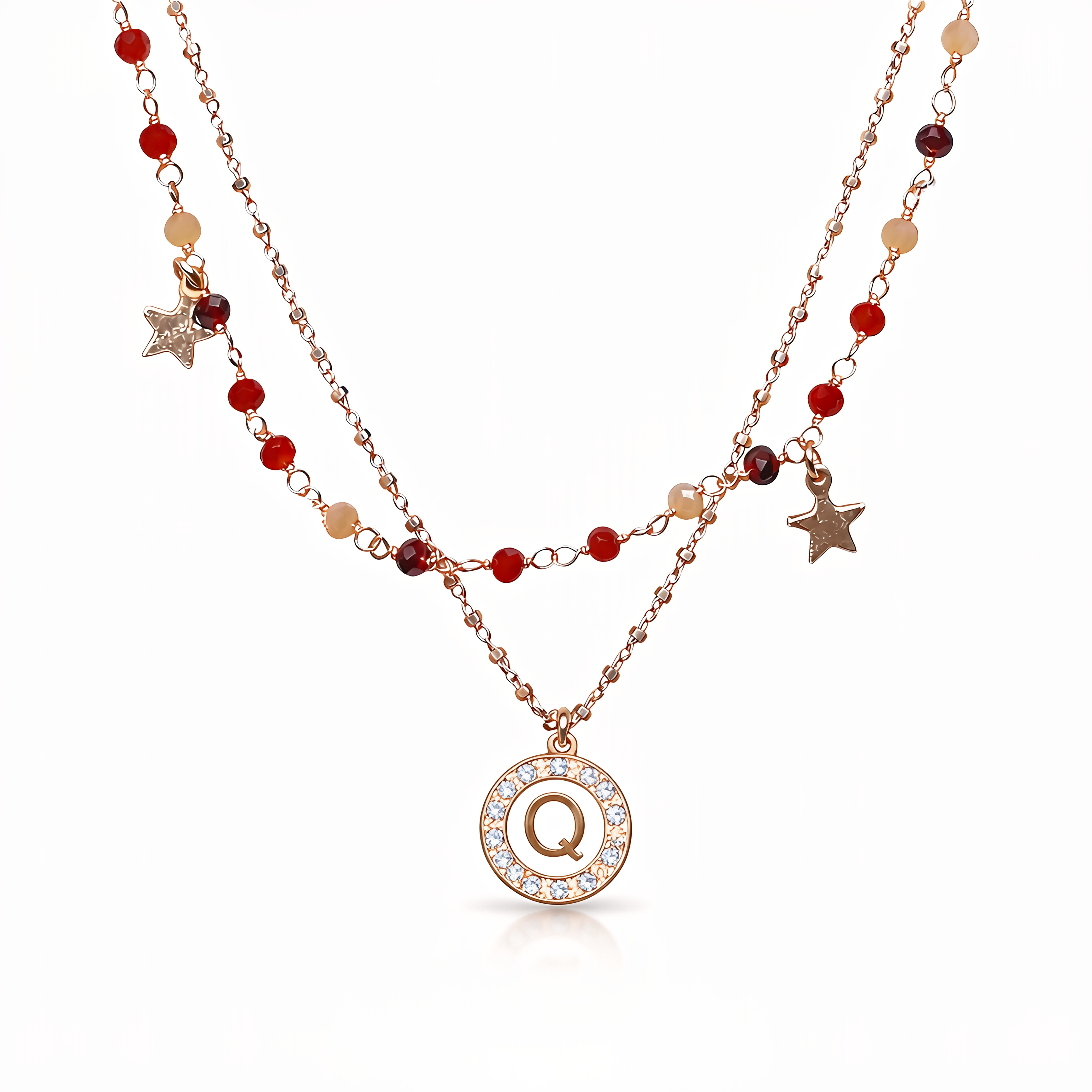 Girocollo in argento con pietre e stelle