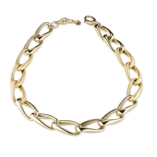 Collana Divina Catena in Argento 925 Laminato in Oro 24KT – Stile Iconico