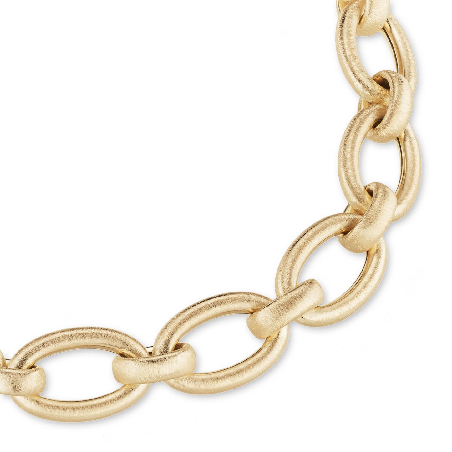 Collana Divina in Argento 925 Laminato Oro 24KT con Maglie Satinate