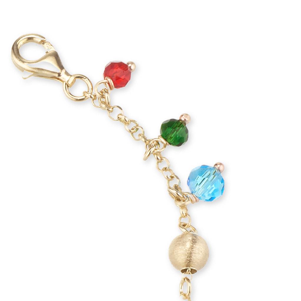 Bracciale Formentera in Argento 925 Laminato in Oro 24KT con Charms Colorati