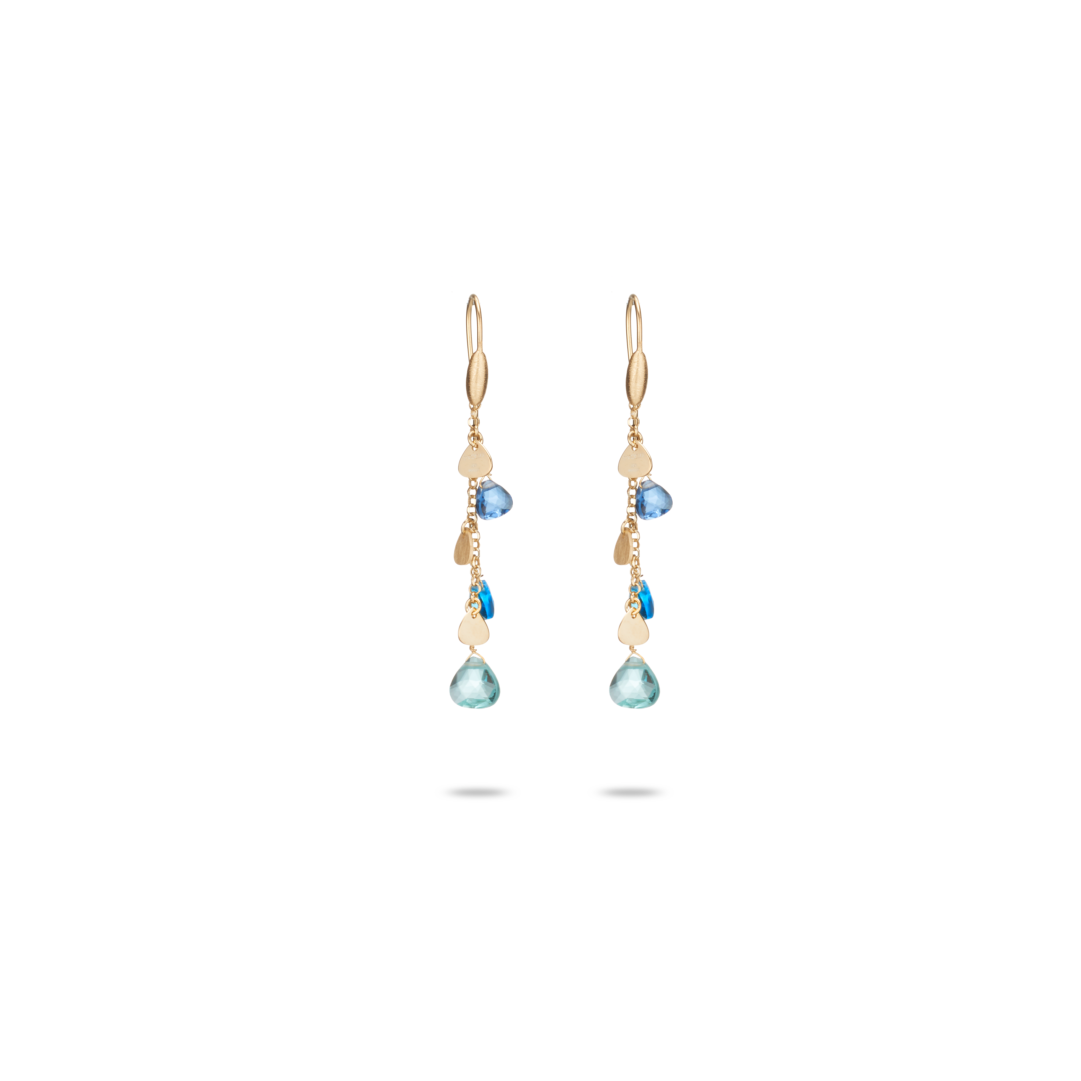 Capri Earrings 925 Silver 24KT Gold Plated Crystal Drop Inserts