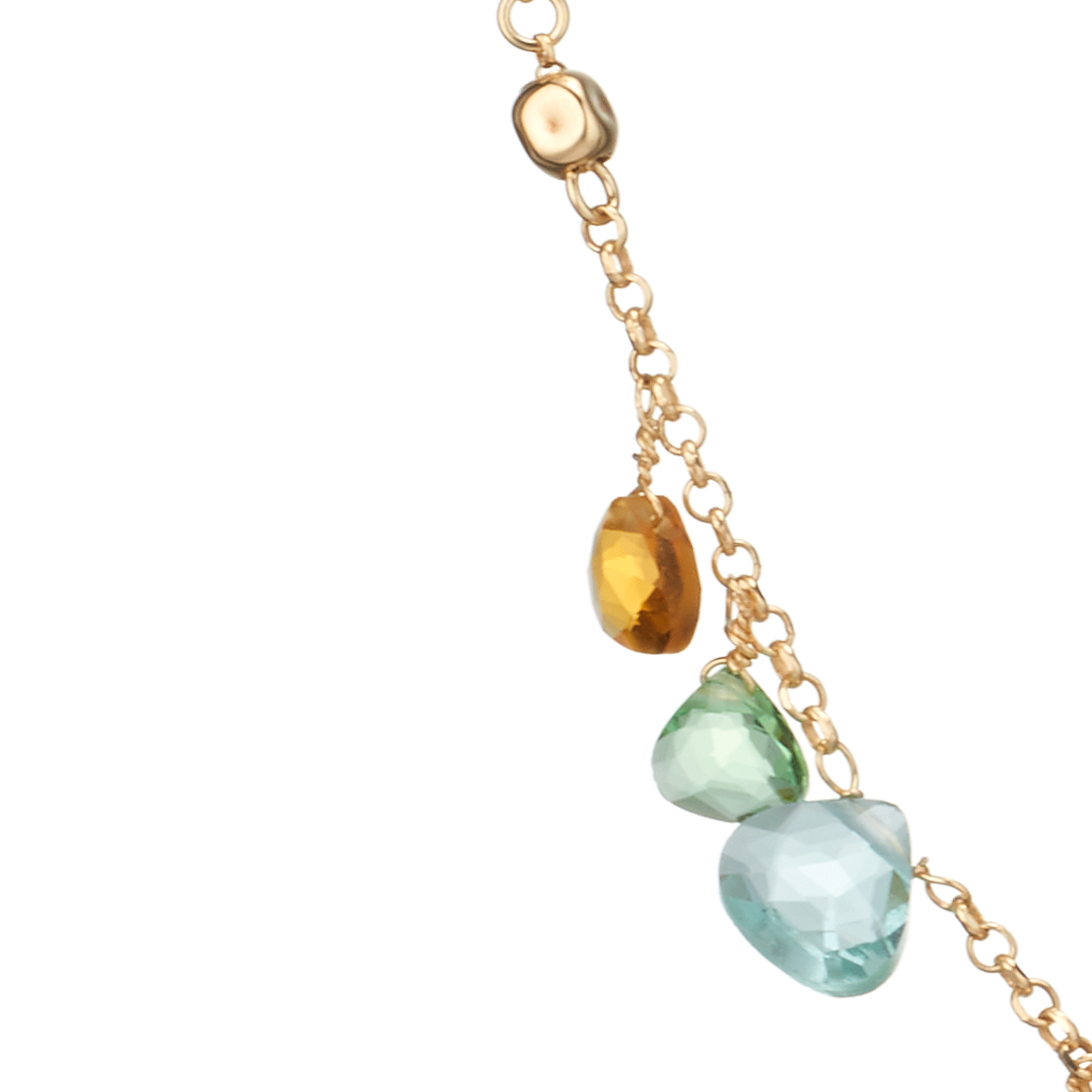 Collana Positano in Argento 925 Oro 24KT con Cristalli Multicolor