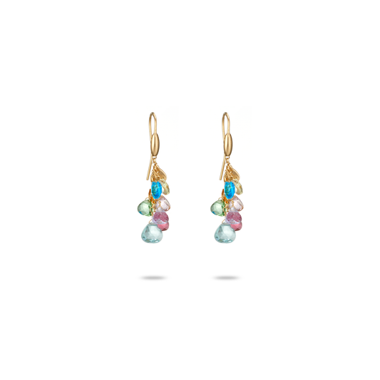 Orecchini Positano in Argento 925 Oro 24KT con Cristalli Multicolor