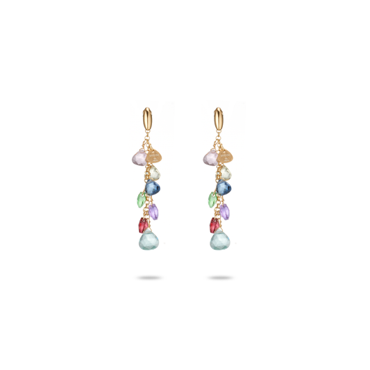 Orecchini Positano in Argento 925 Oro 24KT con Cristalli Multicolor