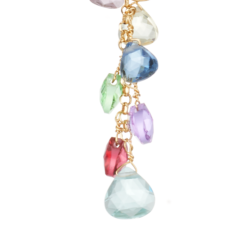 Orecchini Positano in Argento 925 Oro 24KT con Cristalli Multicolor