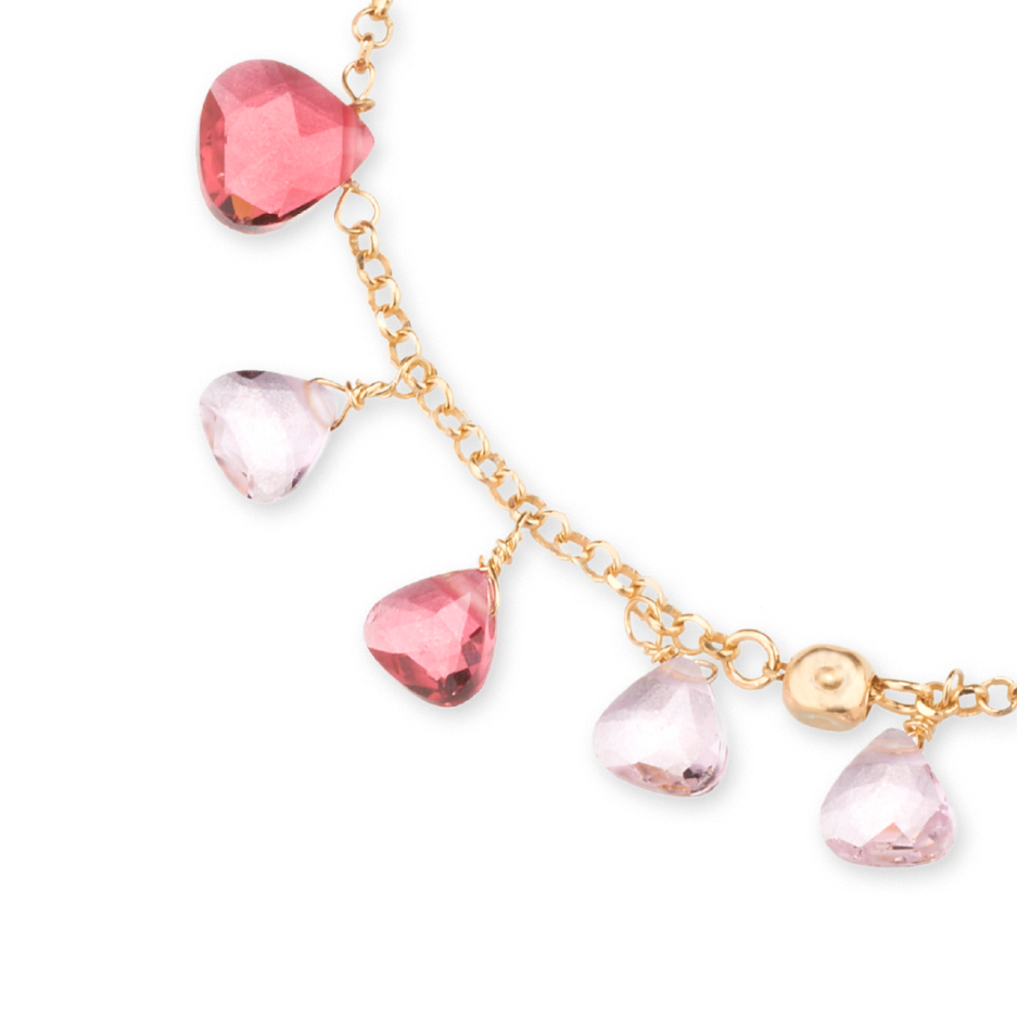 Bracciale Capri in Argento 925 Laminato in Oro Puro 24kt con cristalli naturali