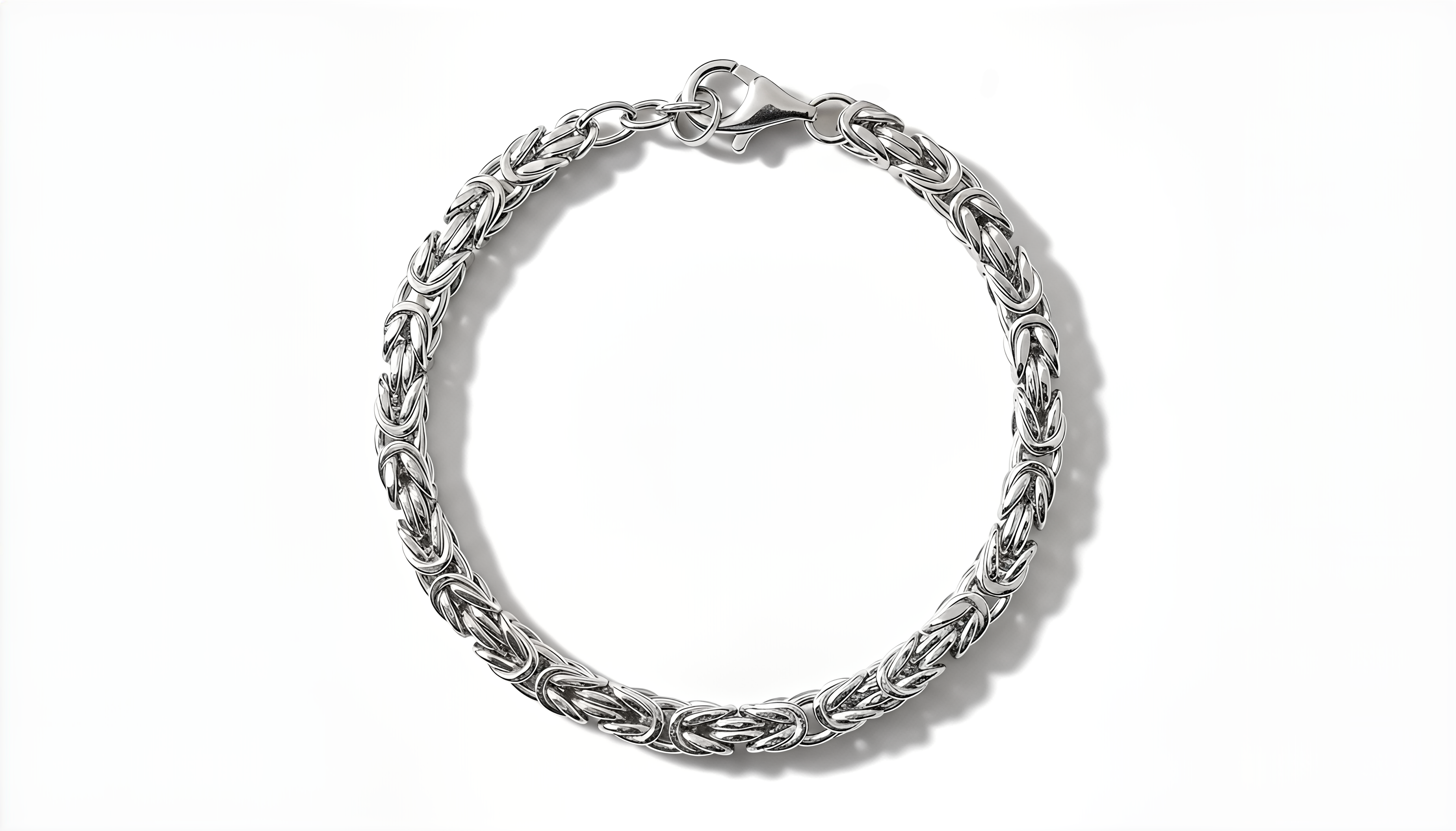 Bracciale a Maglia Bizantina Media Dubai Argento 925 Placcata Oro 24KT