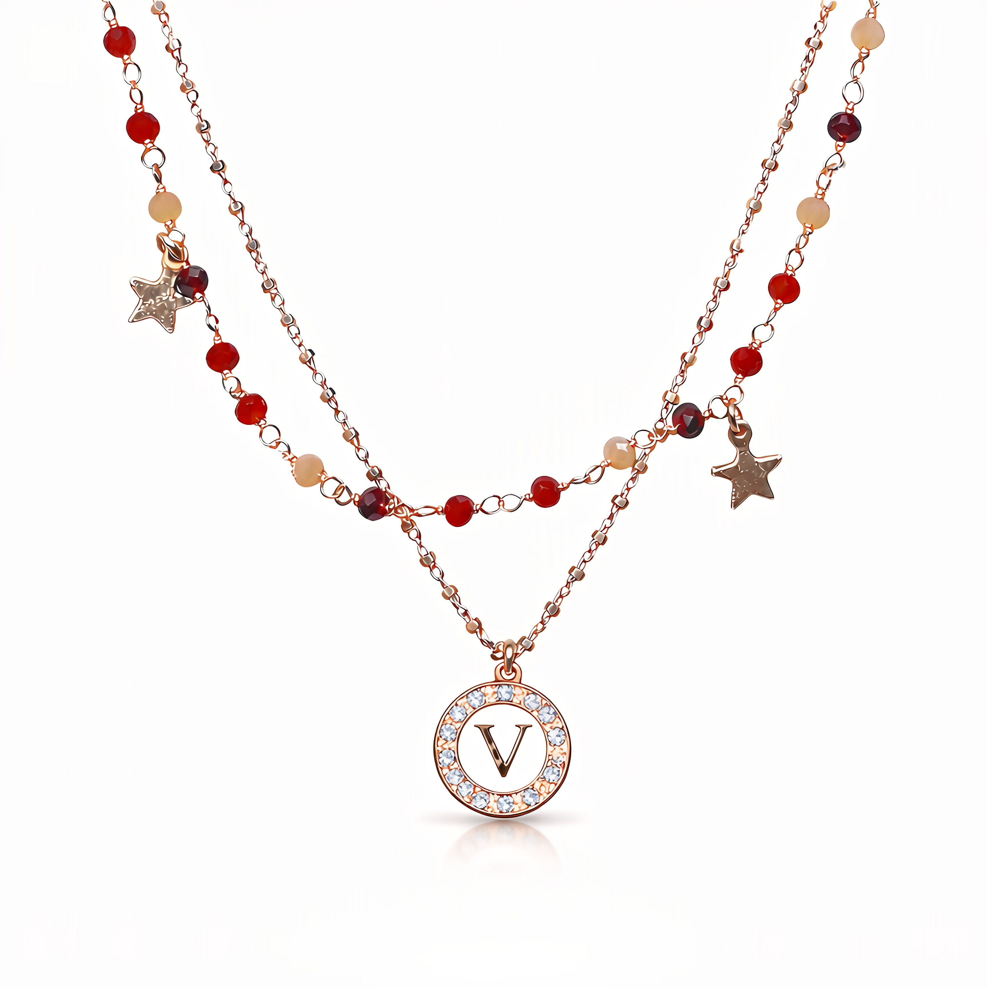 Girocollo in argento con pietre e stelle