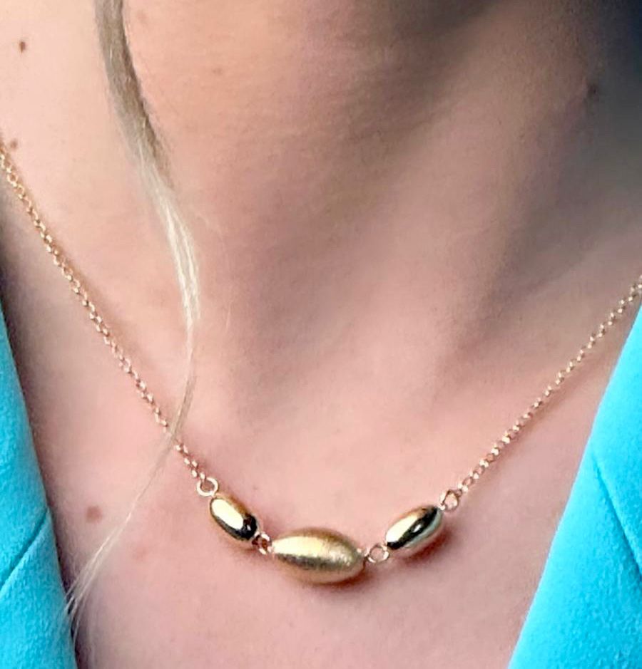 Collana Girocollo SABA in Argento 925 Laminato Oro 24KT con Ovaline