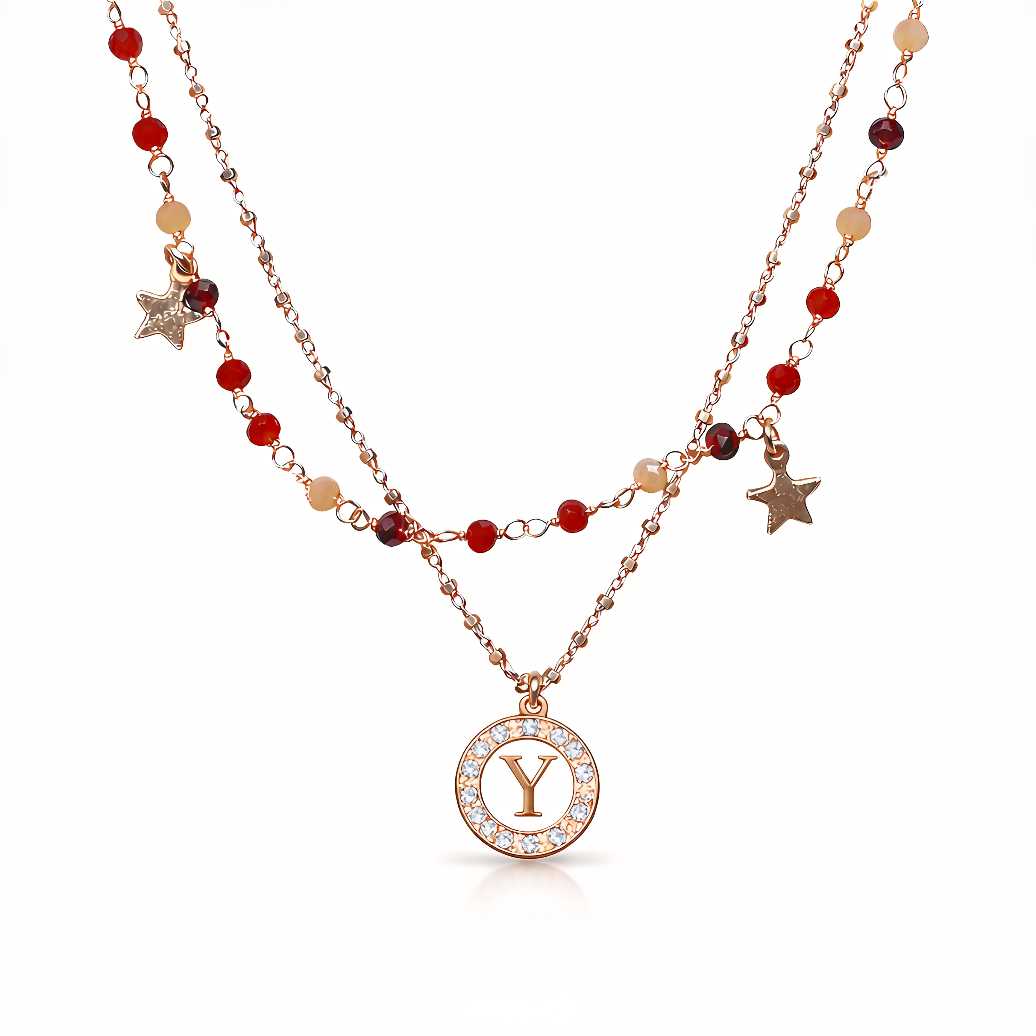 Girocollo in argento con pietre e stelle