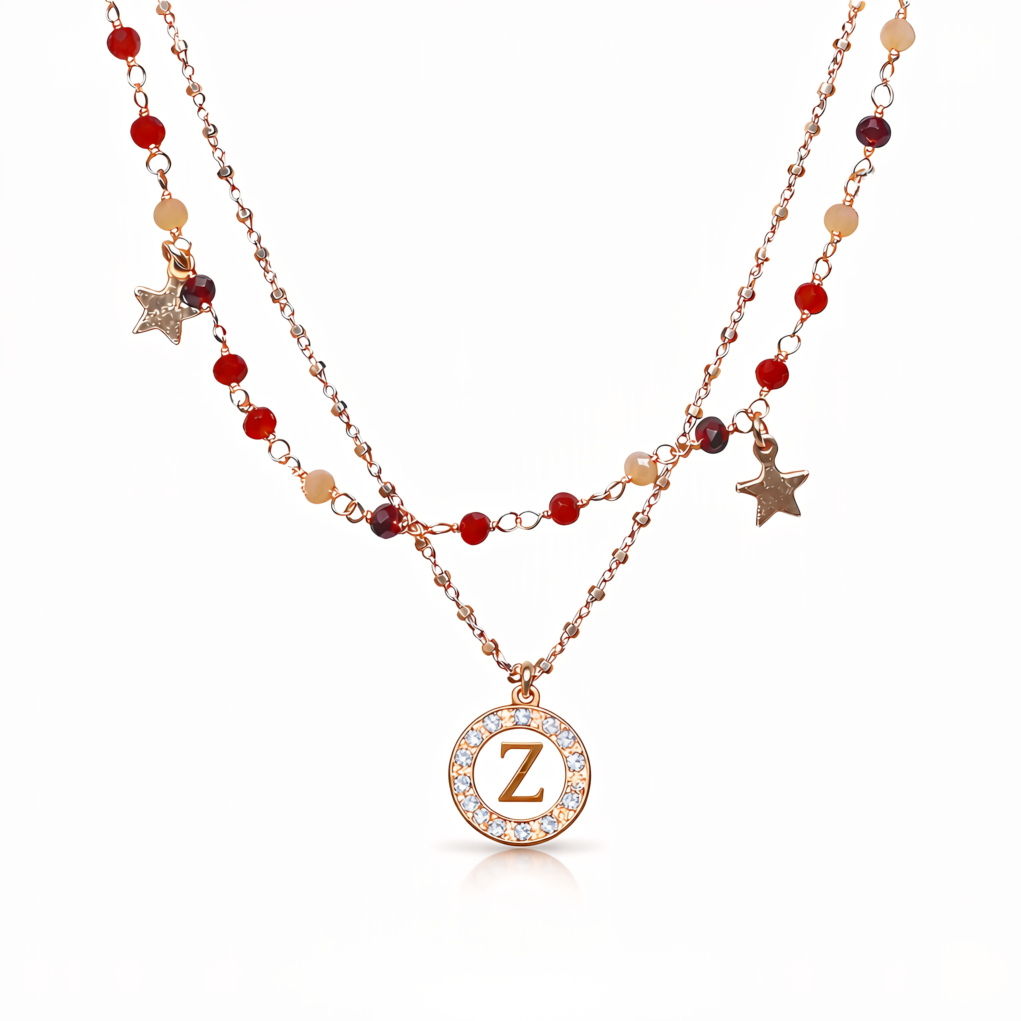 Girocollo in argento con pietre e stelle