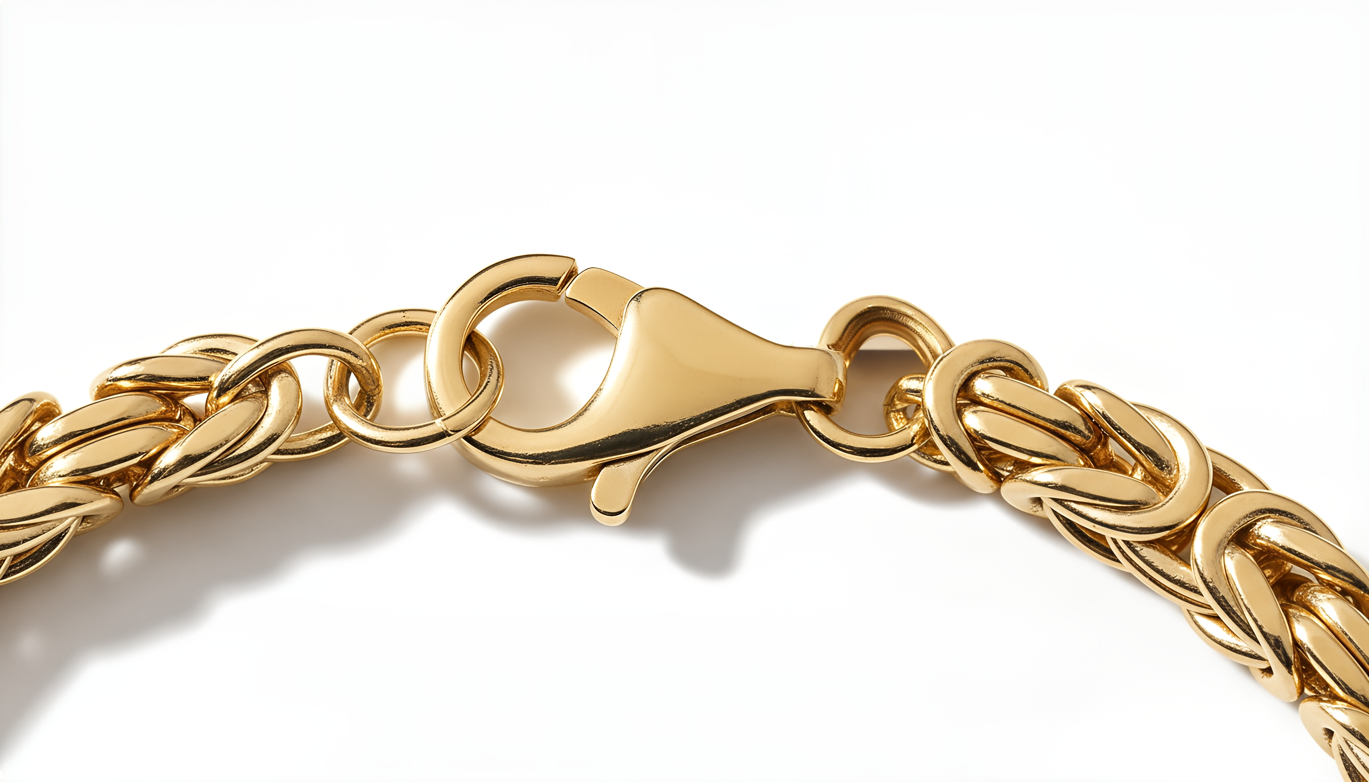 Bracciale a Maglia Bizantina Media Dubai Argento 925 Placcata Oro 24KT