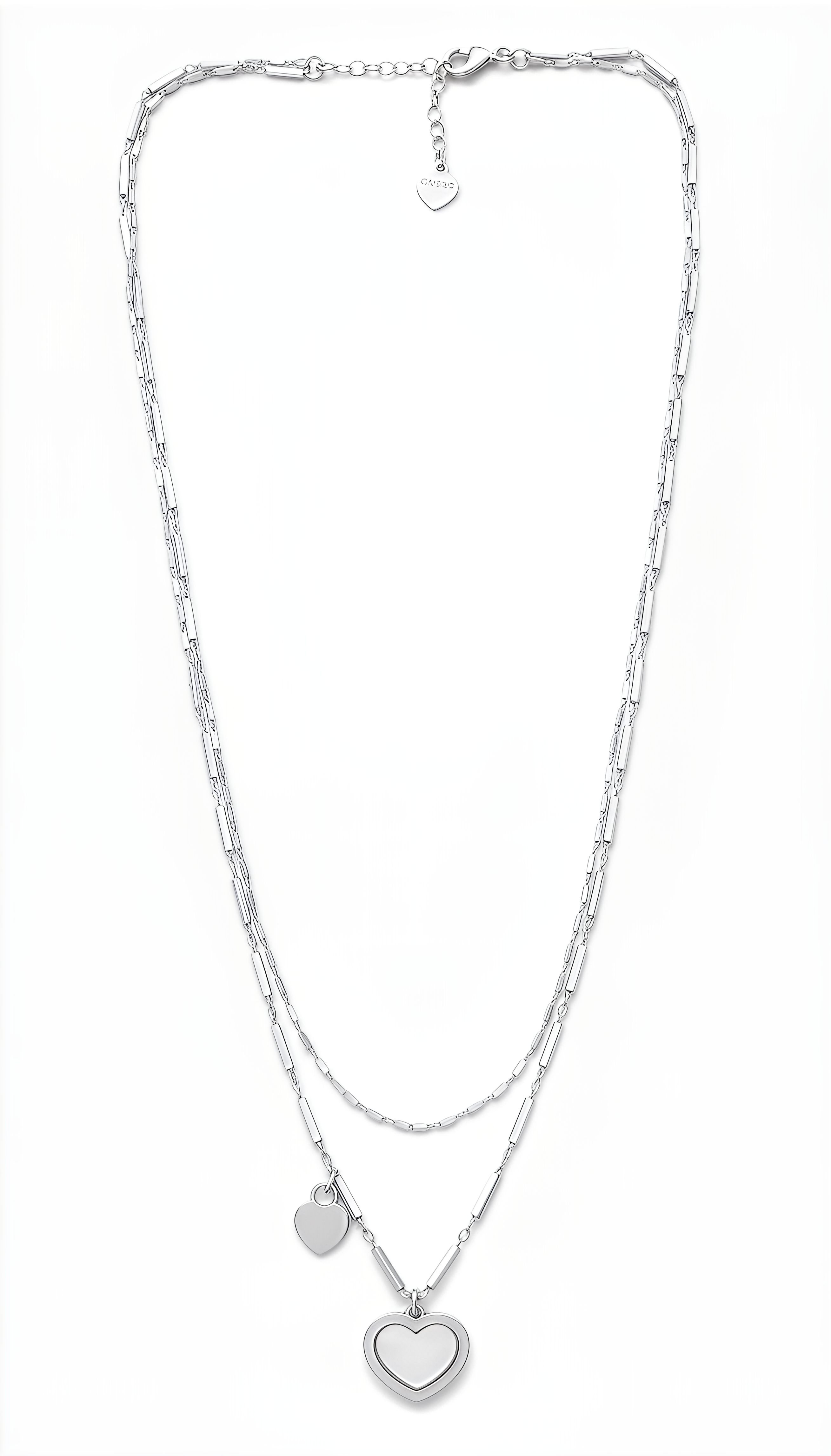 Collana Cuori Lunga in Argento 925 Laminato in Oro 24KT