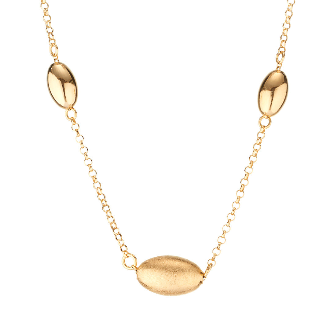 925 silver choker with satin-finished central olivine and polished sides