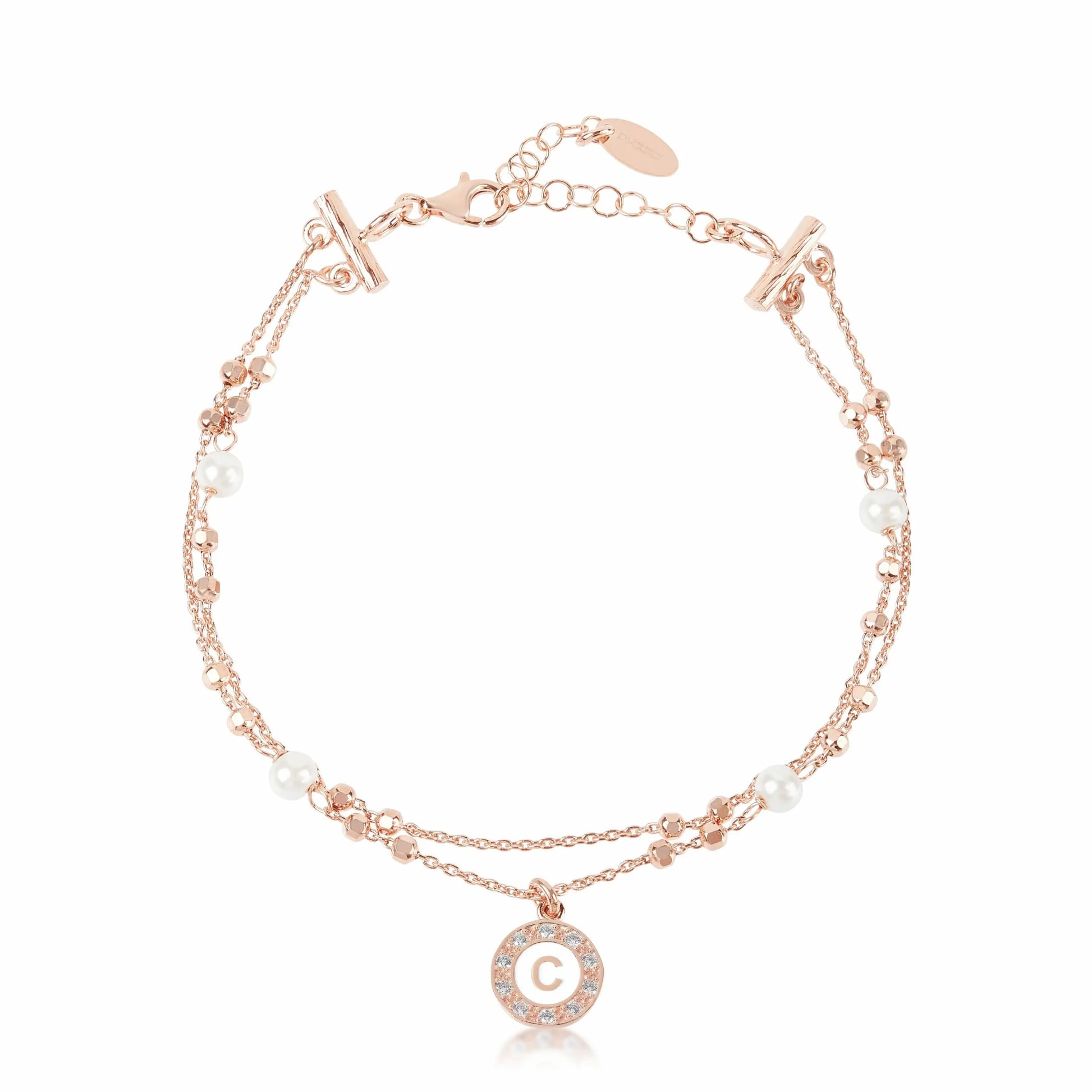 Bracciale kelly Lux a 2 fili in argento con perle