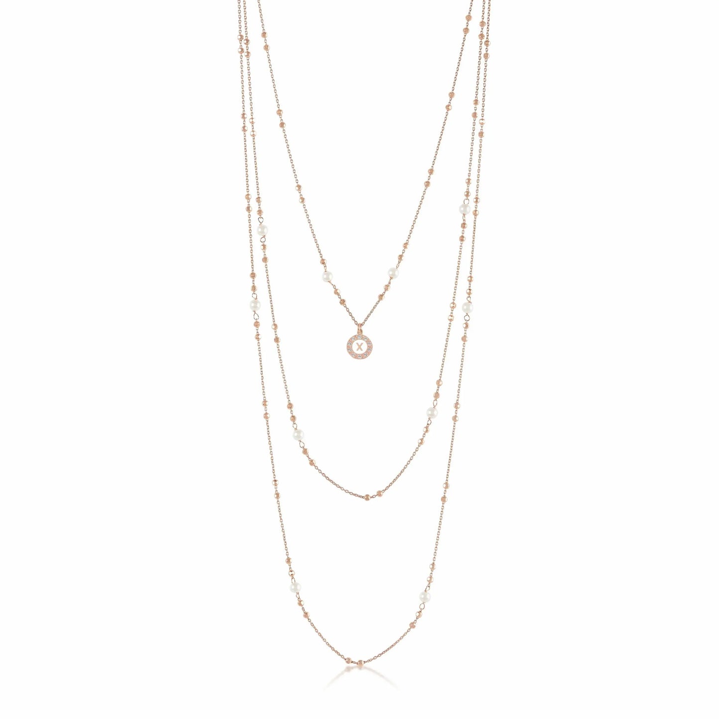 Collana Kelly Lux a 3 fili in argento con perle