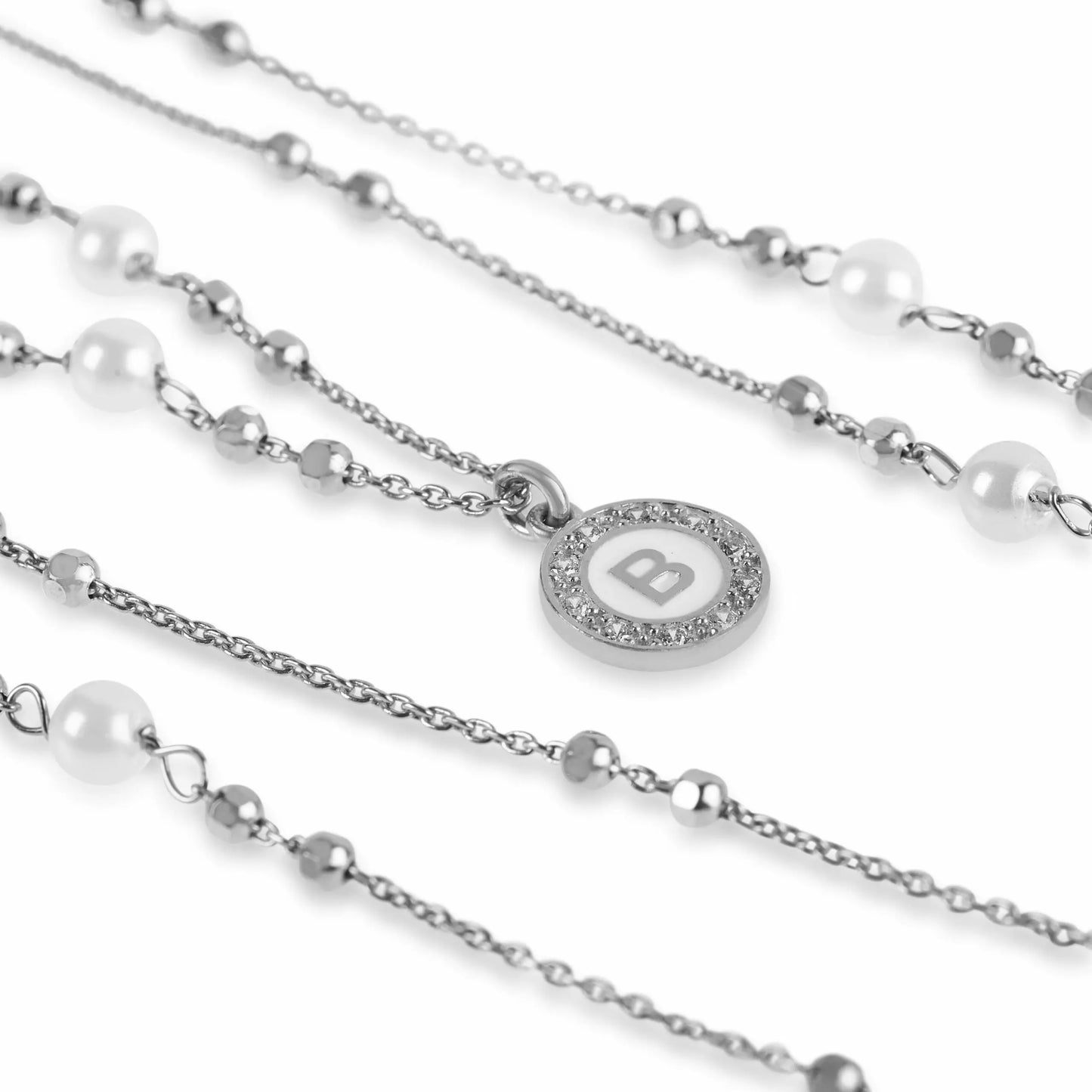 Collana Kelly Lux a 3 fili in argento con perle