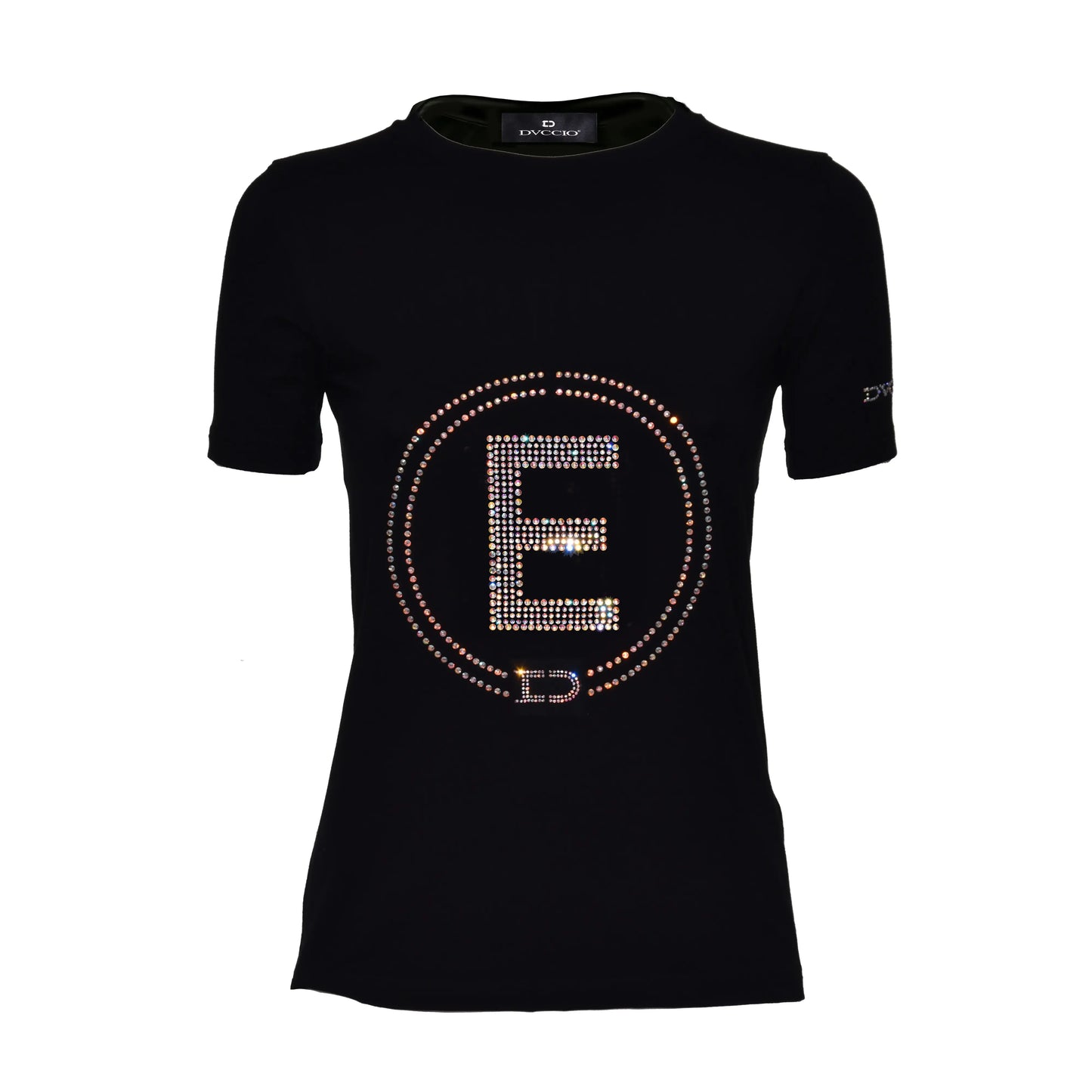 Black "My Letter" t-shirt with rhinestone letter