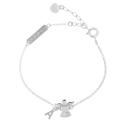 Bracciale Angelo a correre rodio argento 925