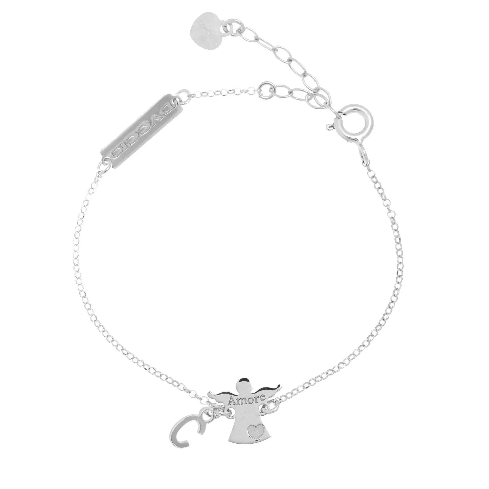 Bracciale Angelo a correre rodio argento 925