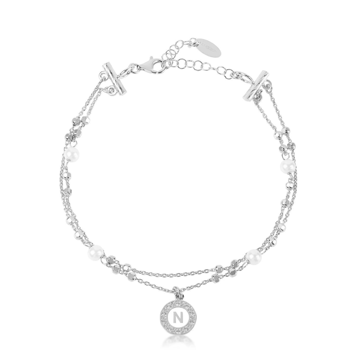 Bracciale kelly Lux a 2 fili in argento con perle