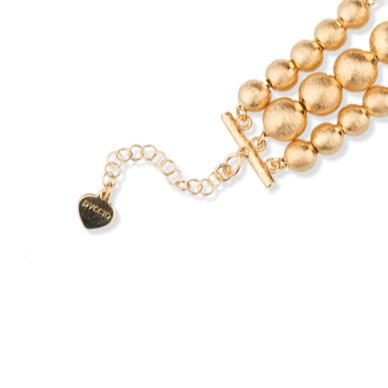 Bracciale SABA a 3 File in Argento 925 Laminato Oro 24KT con Sfere