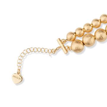 Bracciale SABA a 2 Fili in Argento 925 Laminato Oro 24KT con Sfere