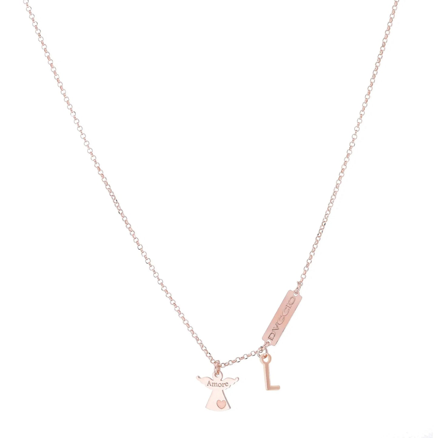 Collana Angelo in Argento 925 Rosa