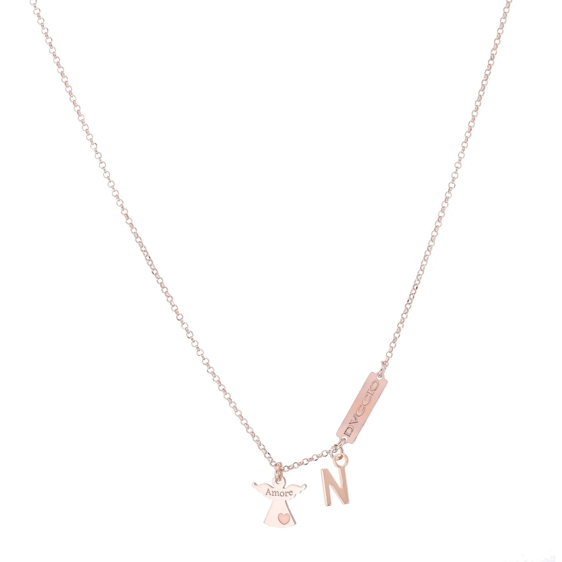 Collana Angelo in Argento 925 Rosa