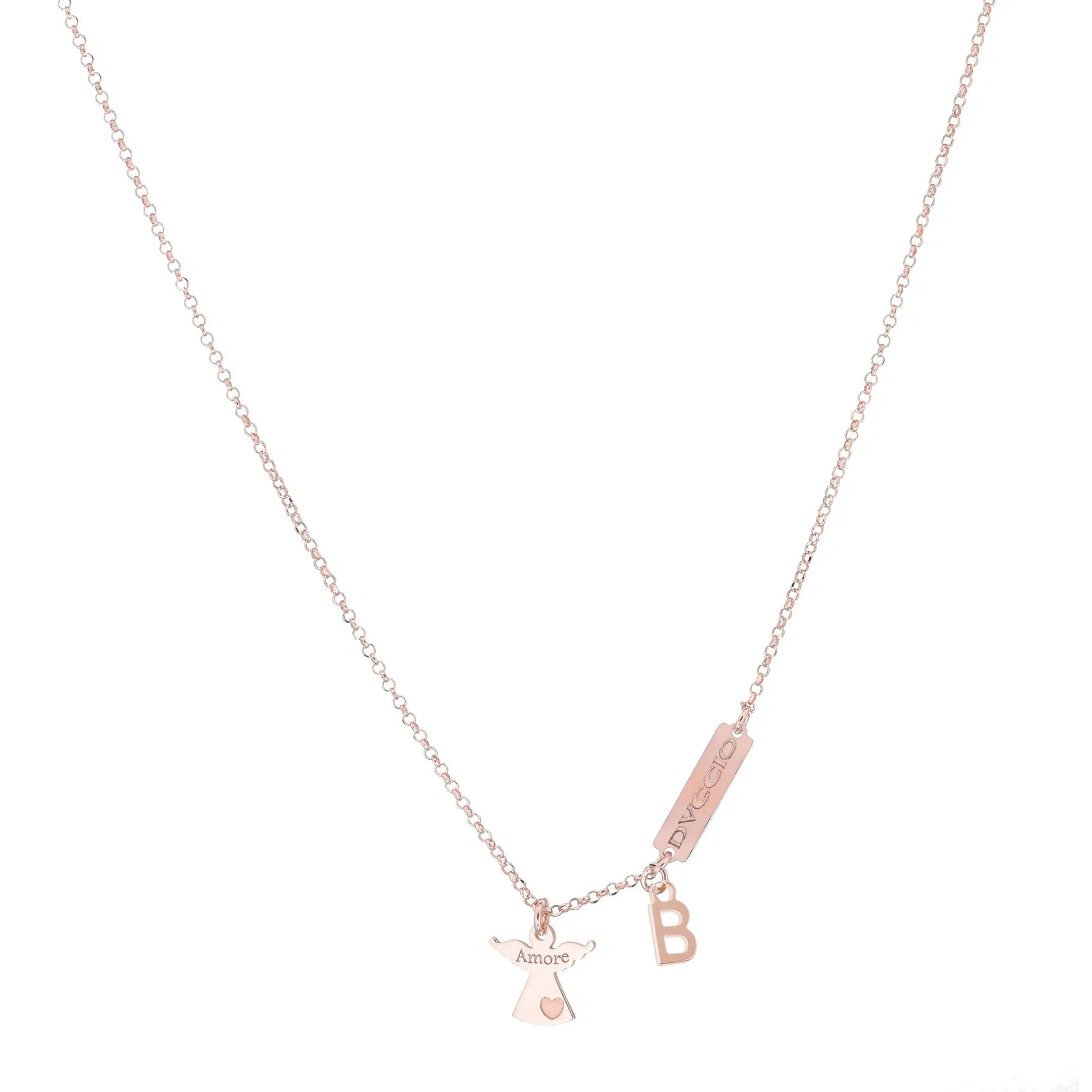 Collana Angelo in Argento 925 Rosa