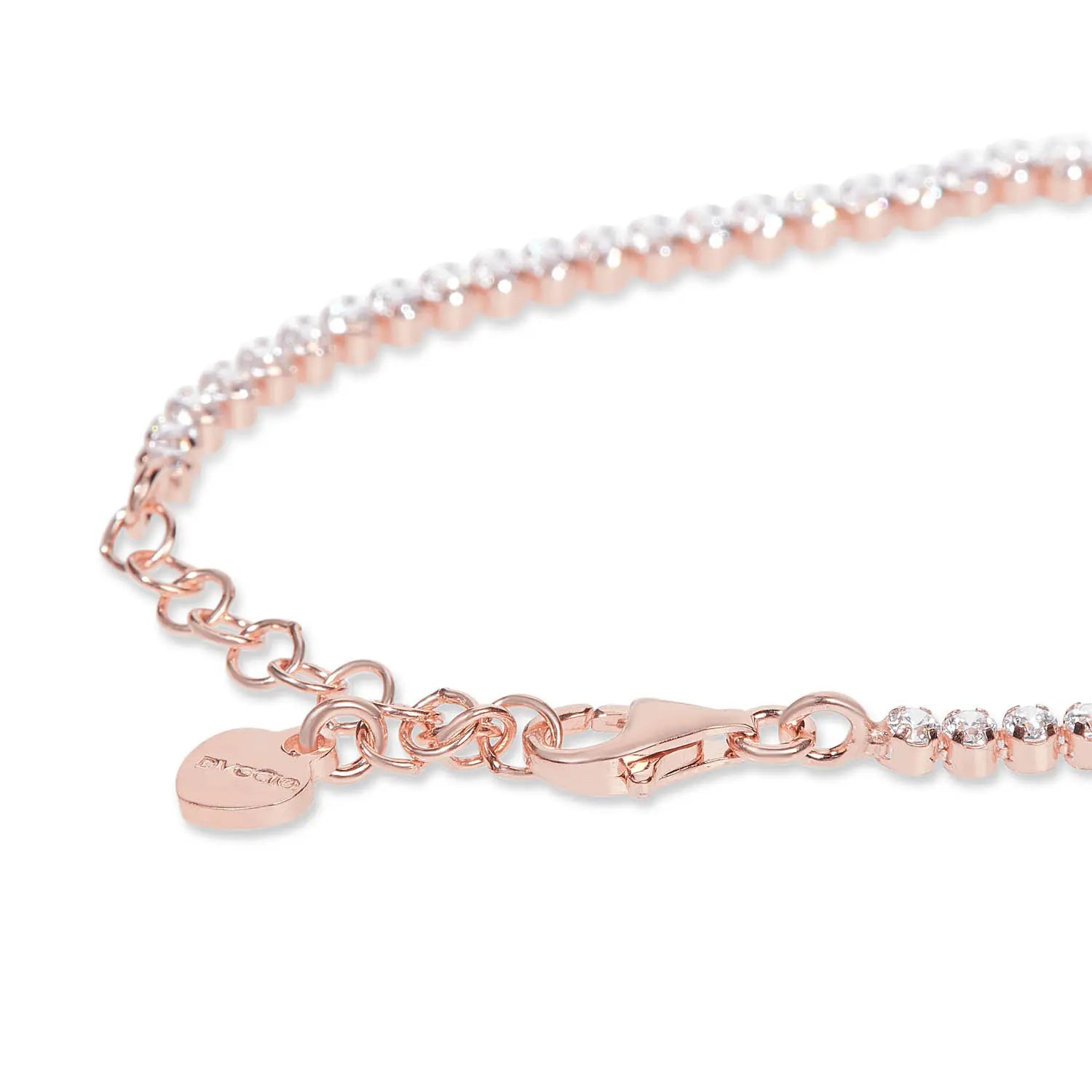 Bracciale Charlotte - tennis in argento 925 rosa con lettera su cerchio