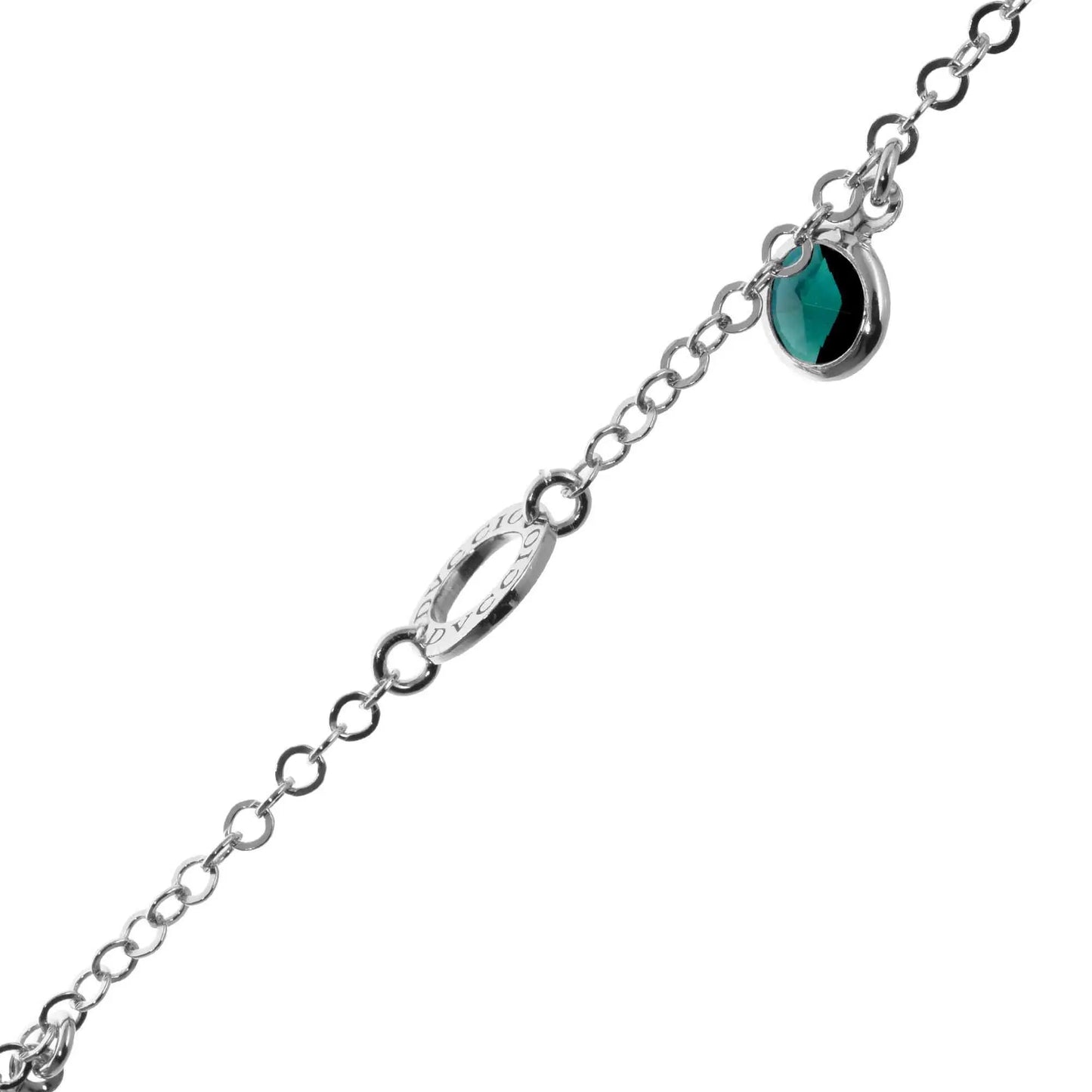 Collana Lunga Jordan in Argento 925 con placcatura in oro bianco e cristalli naturali multicolor alternati