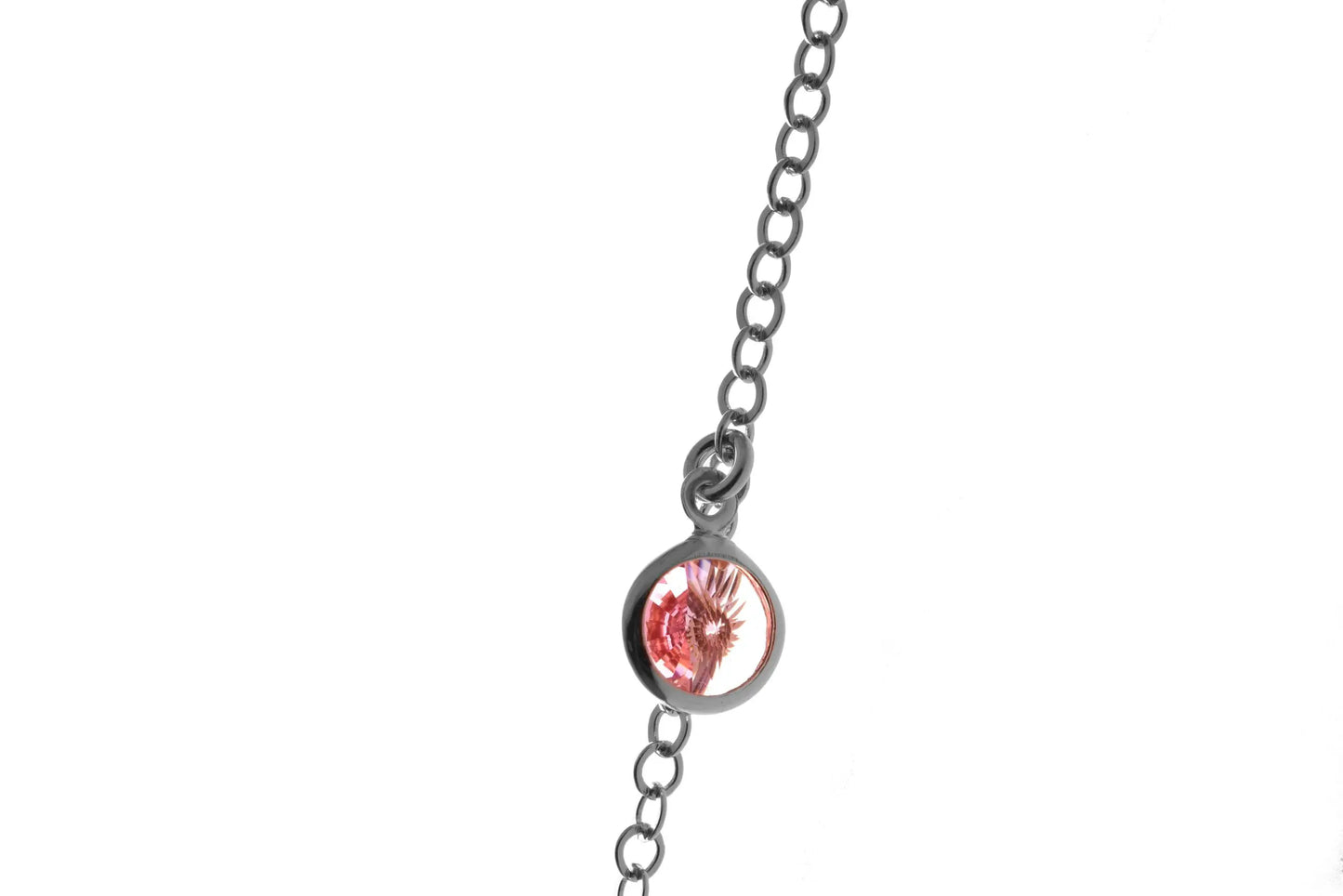 Collana Lunga Jordan in Argento 925 con placcatura in oro bianco e cristalli naturali multicolor