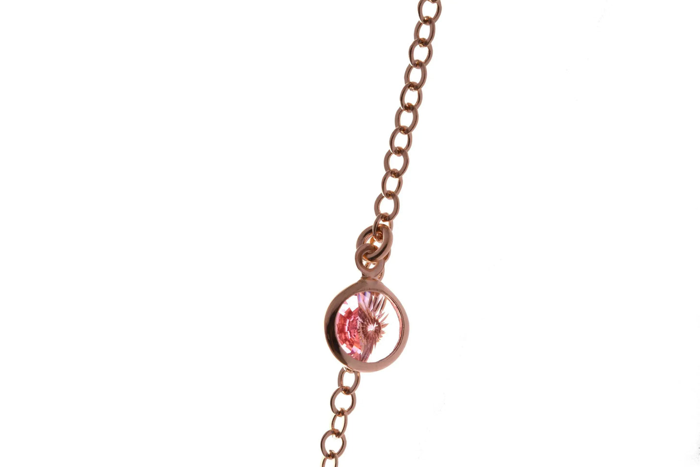 Collana Lunga Jordan in Argento 925 con placcatura in oro rosa e cristalli naturali multicolor