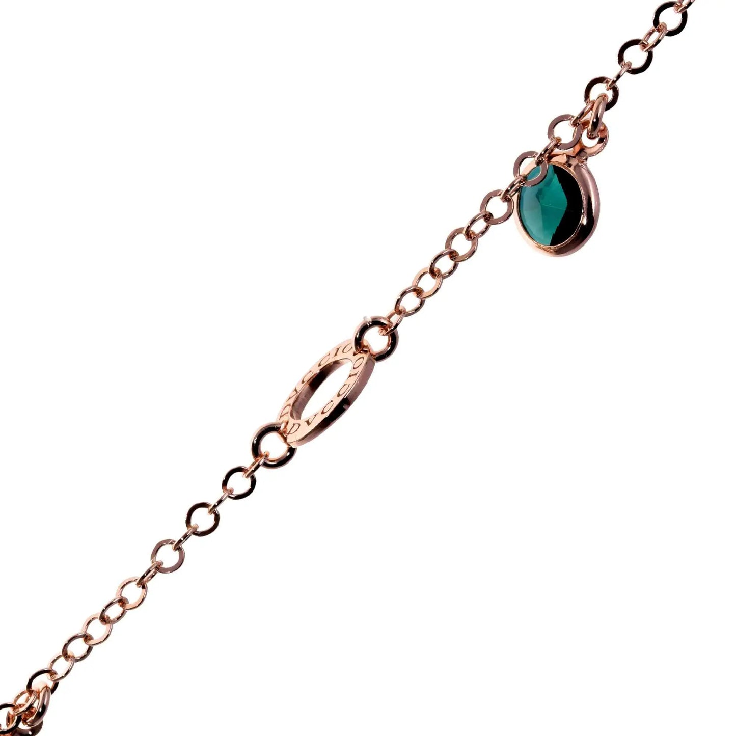 Collana Lunga Jordan in Argento 925 con placcatura in oro rosa e cristalli multicolor alternati a seguire e pendenti