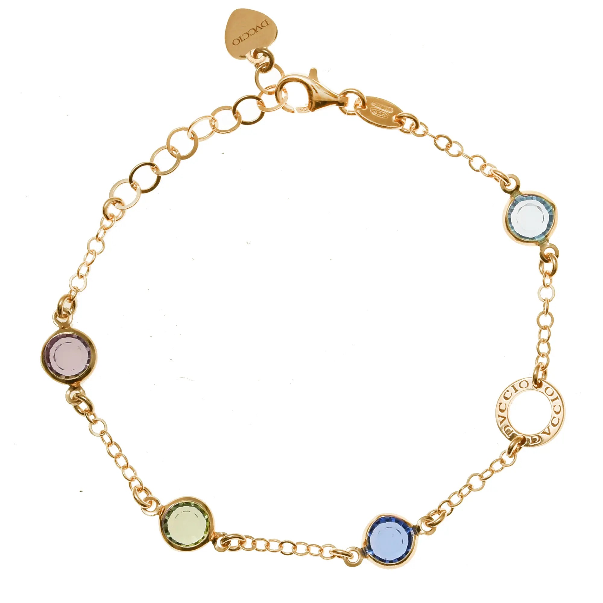 Bracciale Jordan in Argento 925 con placcatura in oro giallo e cristalli multicolor naturali