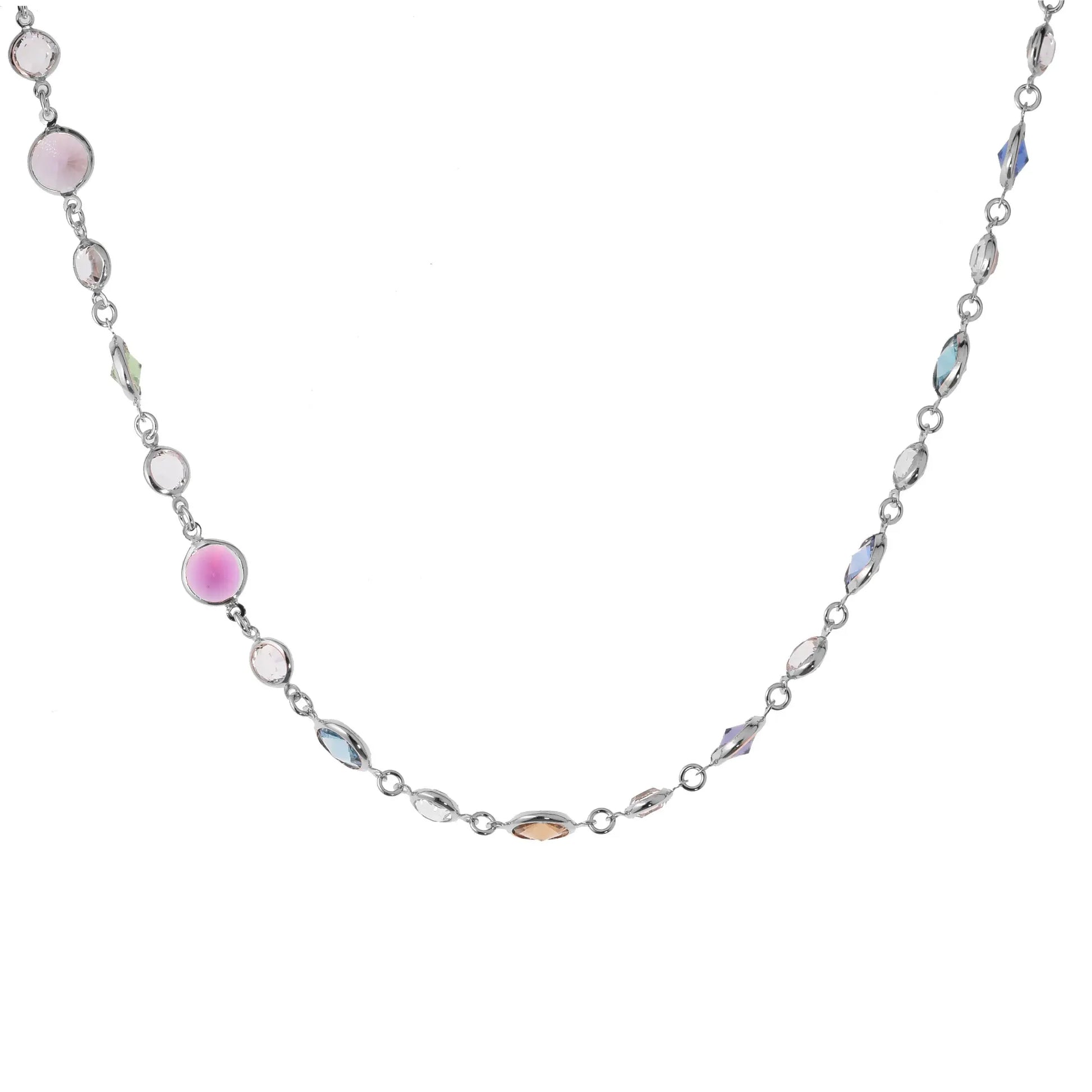 Jordan necklace in 925 silver with rhodium gold plating and multicolor Dvccio Gioielli