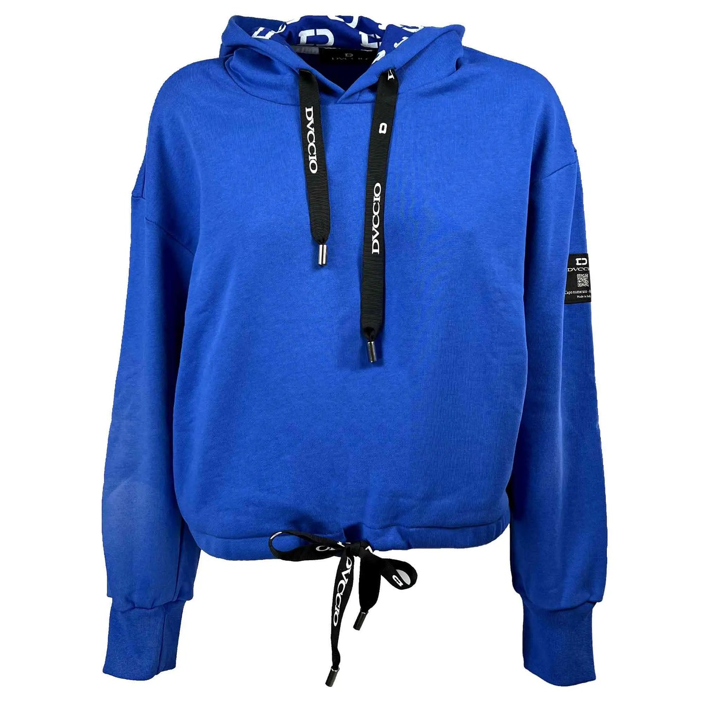 Felpa Corta con Cappuccio in Cotone Blue unisex