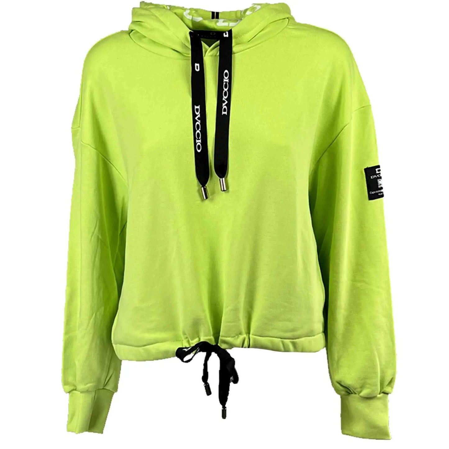 Felpa Corta con Cappuccio in Cotone Lime unisex