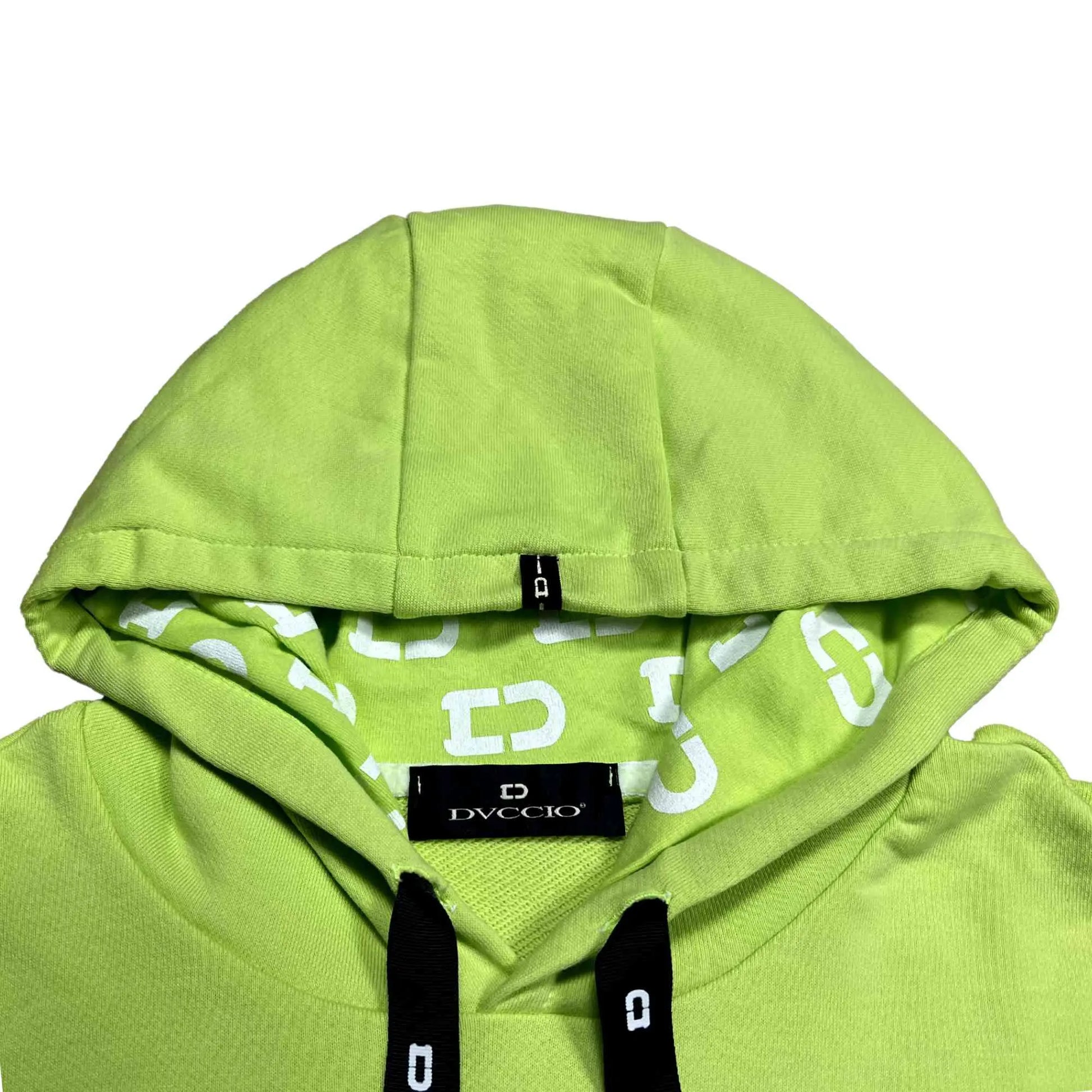 Felpa Corta con Cappuccio in Cotone Lime unisex