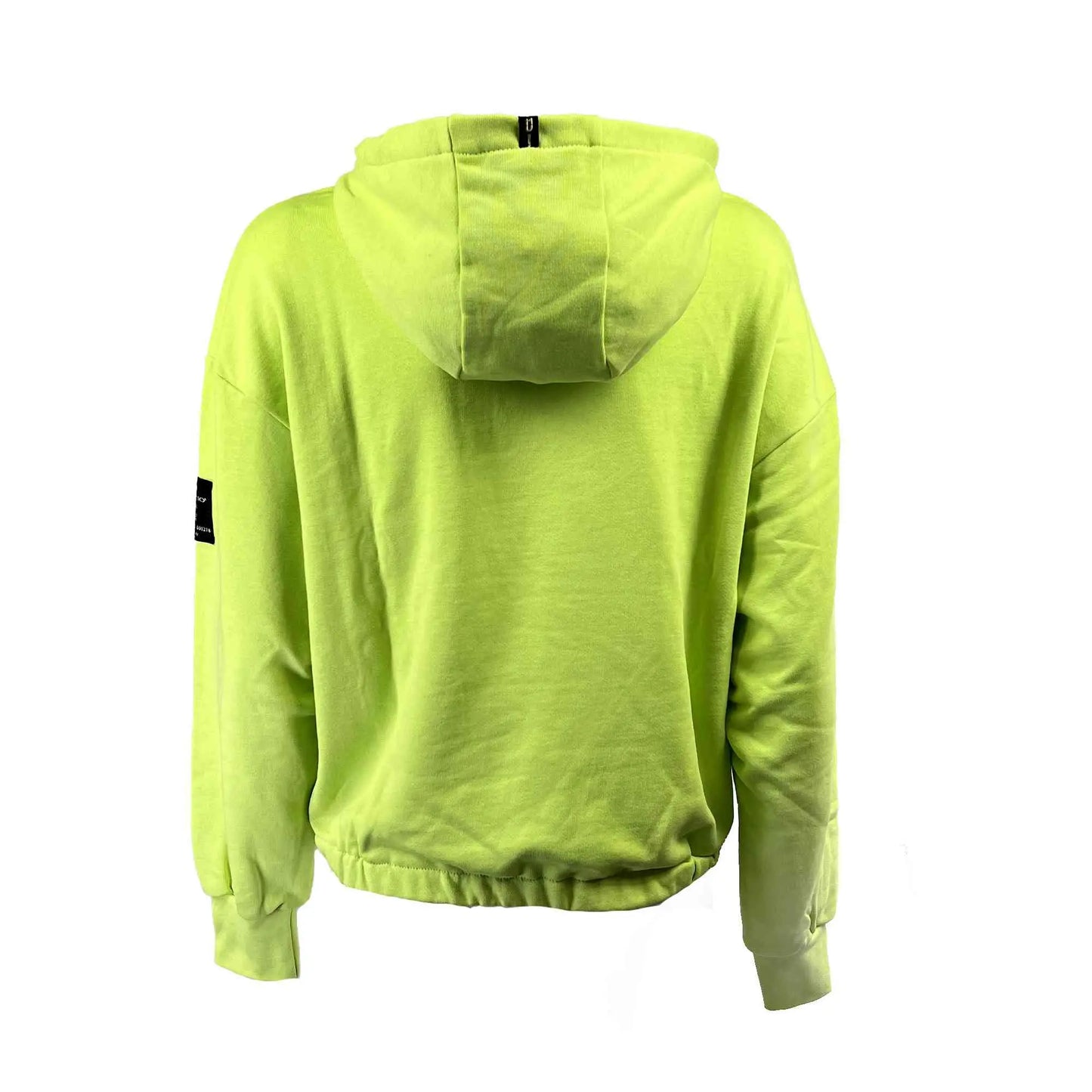 Felpa Corta con Cappuccio in Cotone Lime unisex