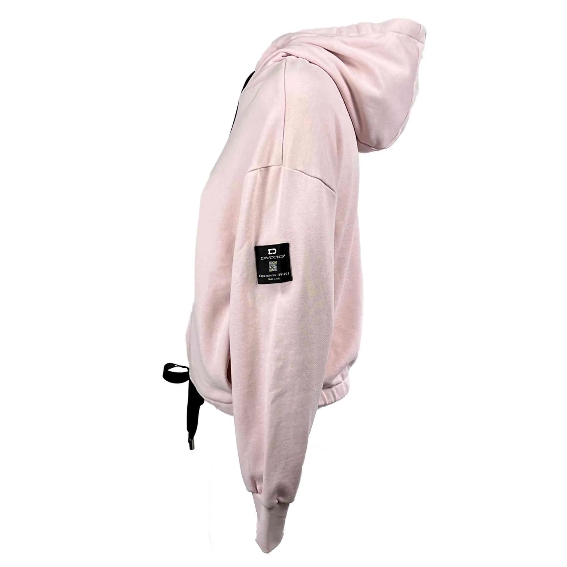 Felpa Corta con Cappuccio in Cotone Rosa unisex