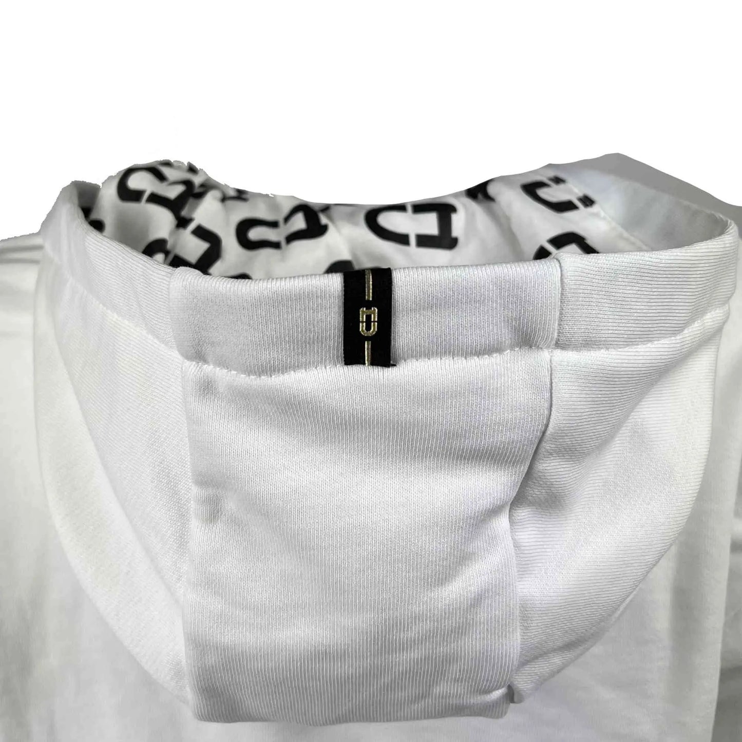 Felpa Corta con Cappuccio in Cotone Bianco unisex