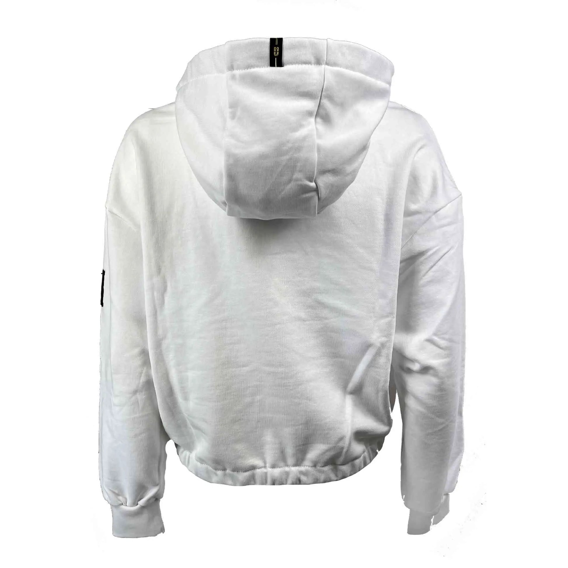 Felpa Corta con Cappuccio in Cotone Bianco unisex