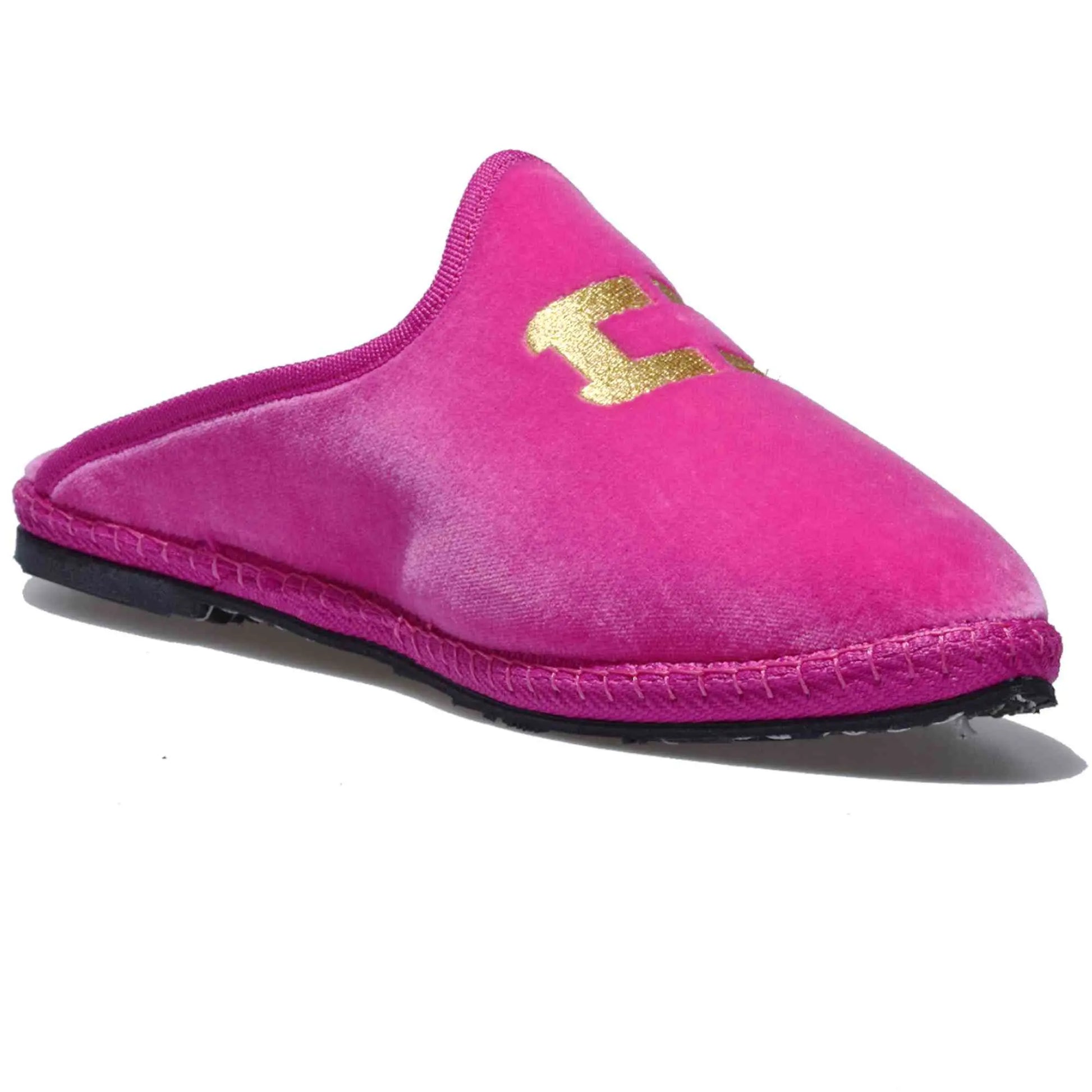 L' Originale Sabot friulana in velluto colore fucsia