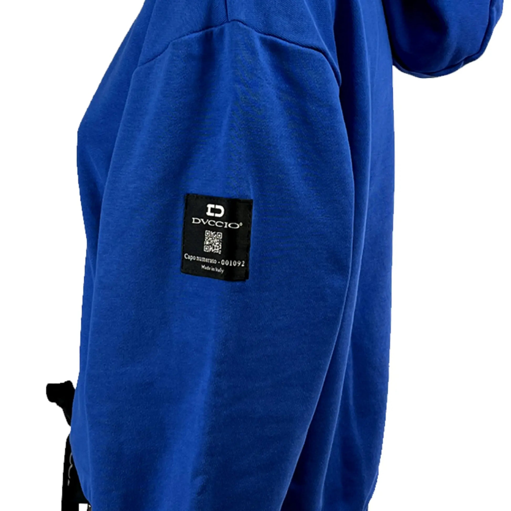 Felpa Corta con Cappuccio in Cotone Blue unisex