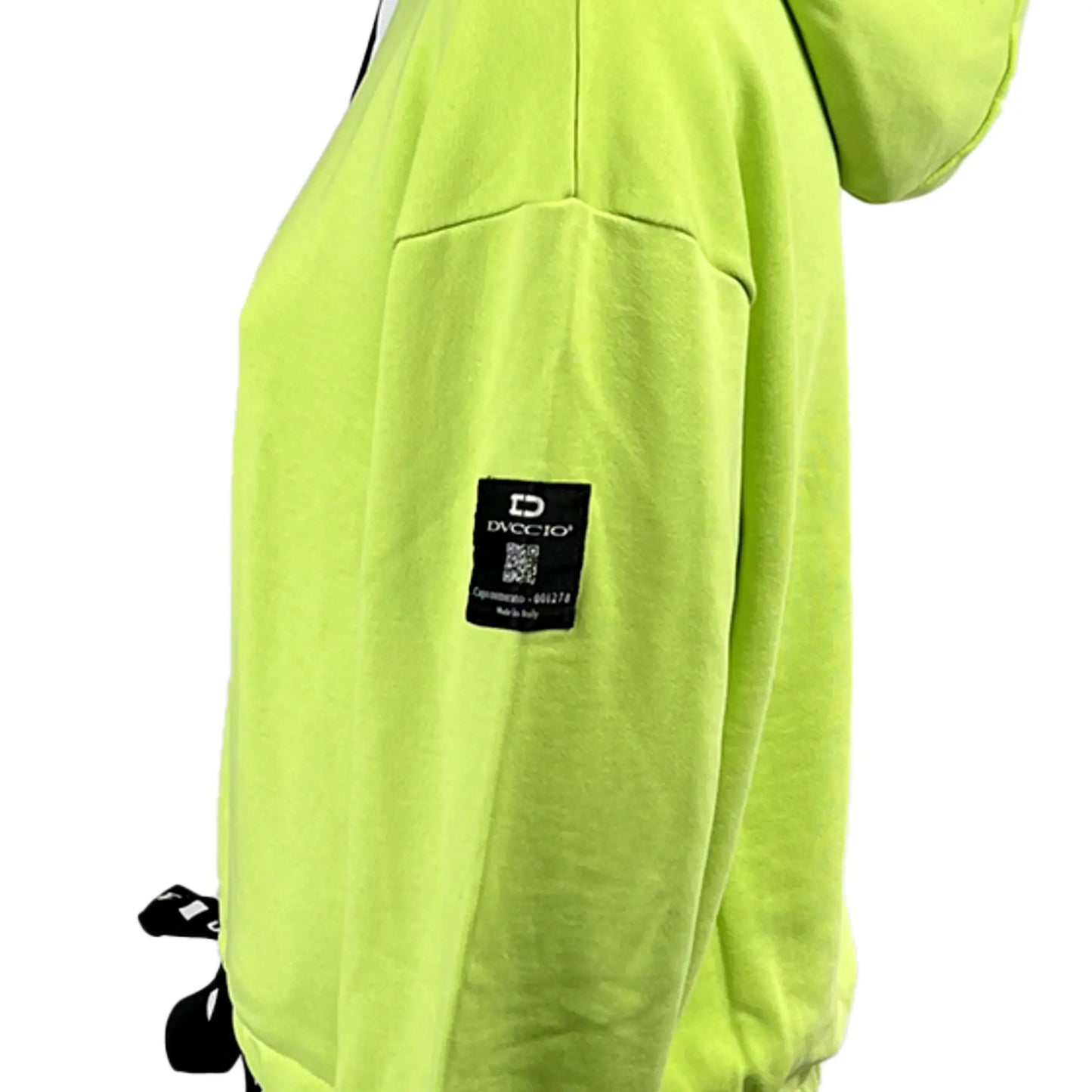 Felpa Corta con Cappuccio in Cotone Lime unisex