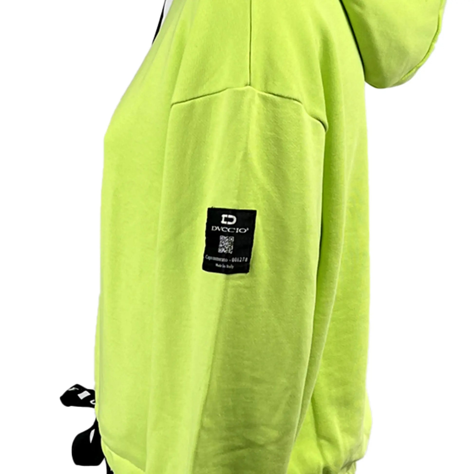 Felpa Corta con Cappuccio in Cotone Lime unisex